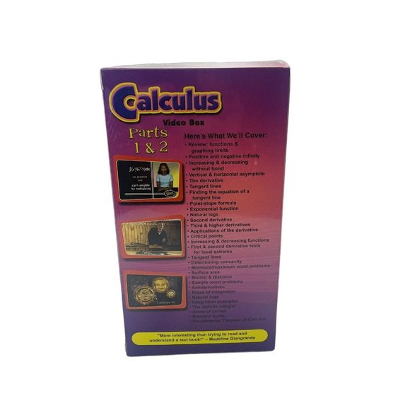 Standard Deviants Conquer Calculus 1 & 2  VHS Tape Box Homeschool Educate - Picture 4 of 8